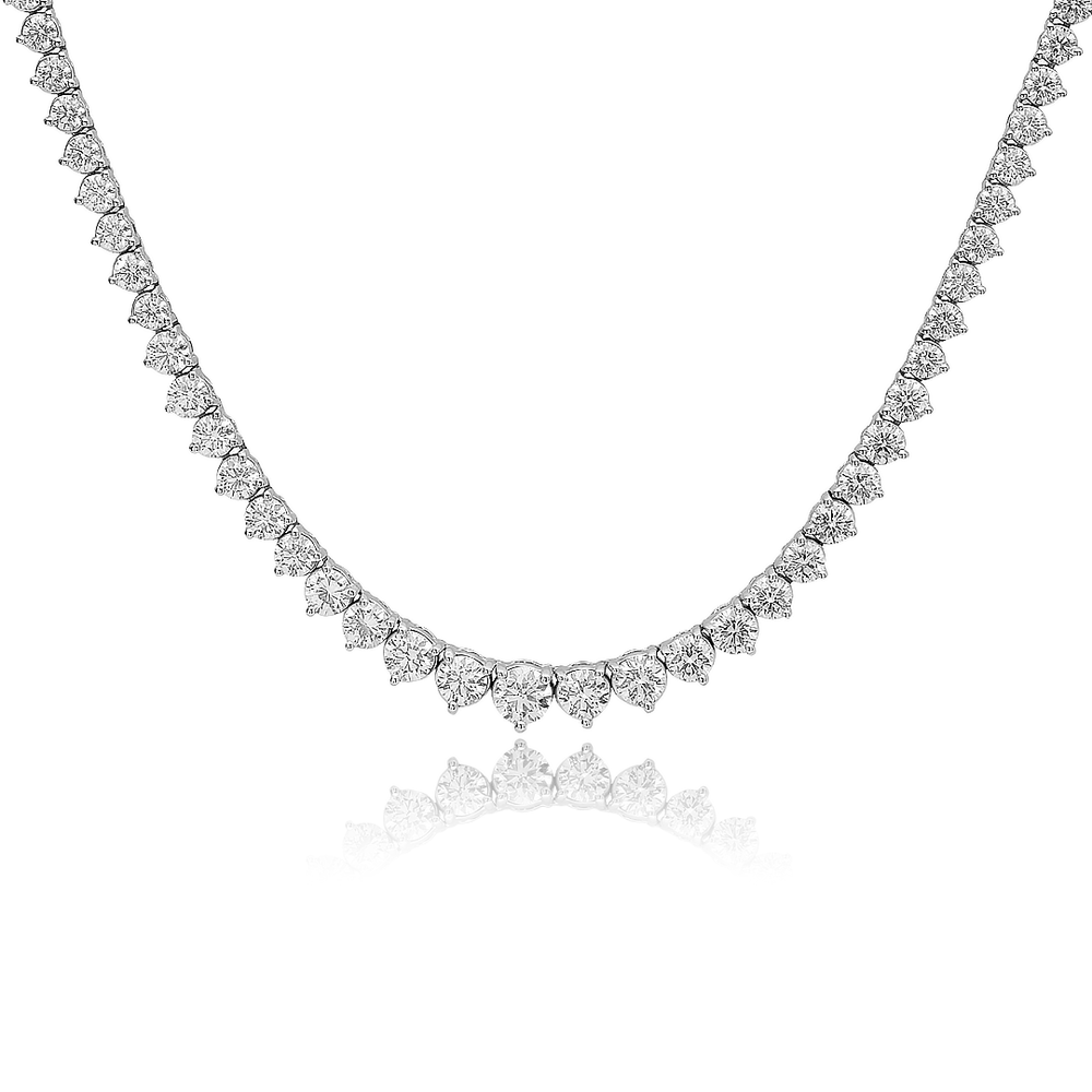 Diamond Tennis Necklace In 18K Gold