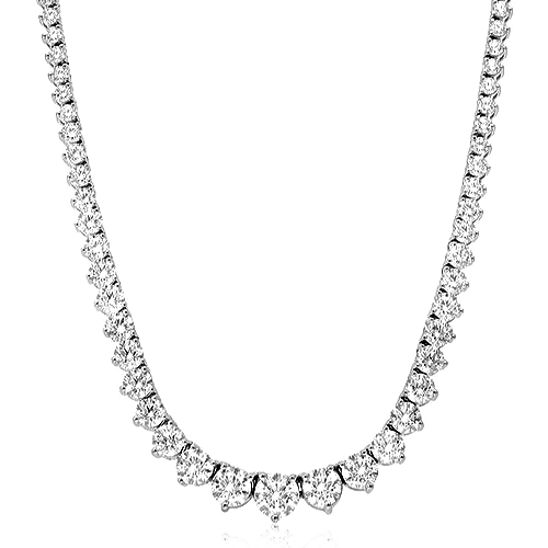 Diamond Tennis Necklace In 18K Gold