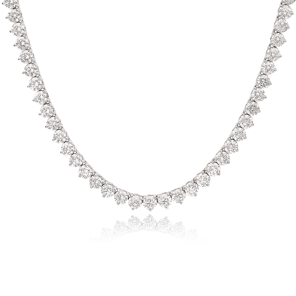 Diamond Tennis Necklace In 18K Gold