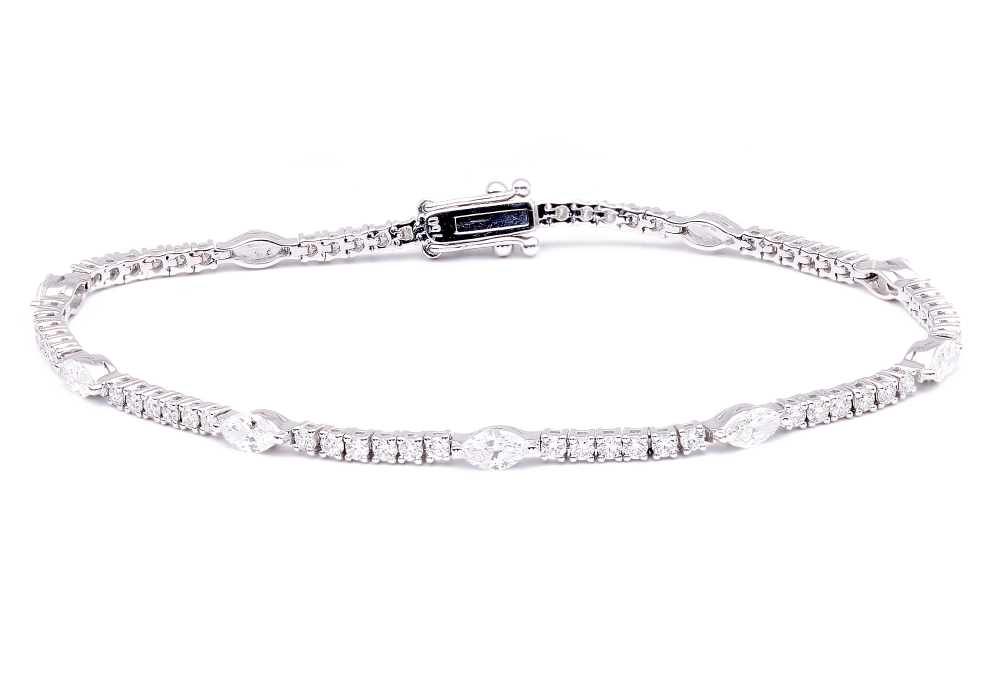 18K White Gold Diamond Tennis Bracelet