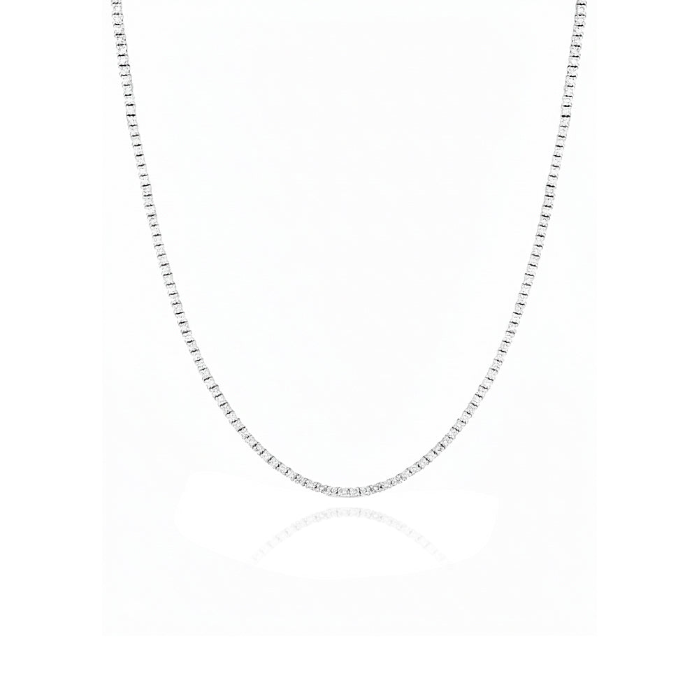 Diamond Tennis Necklace In 18K Gold