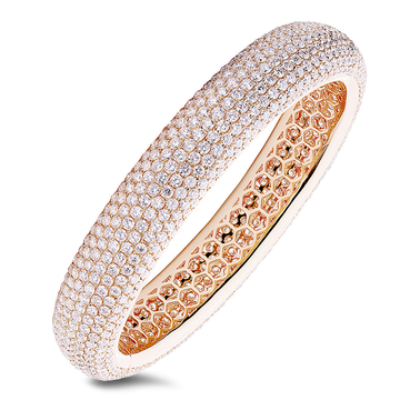 18K Pave Diamond Bangle
