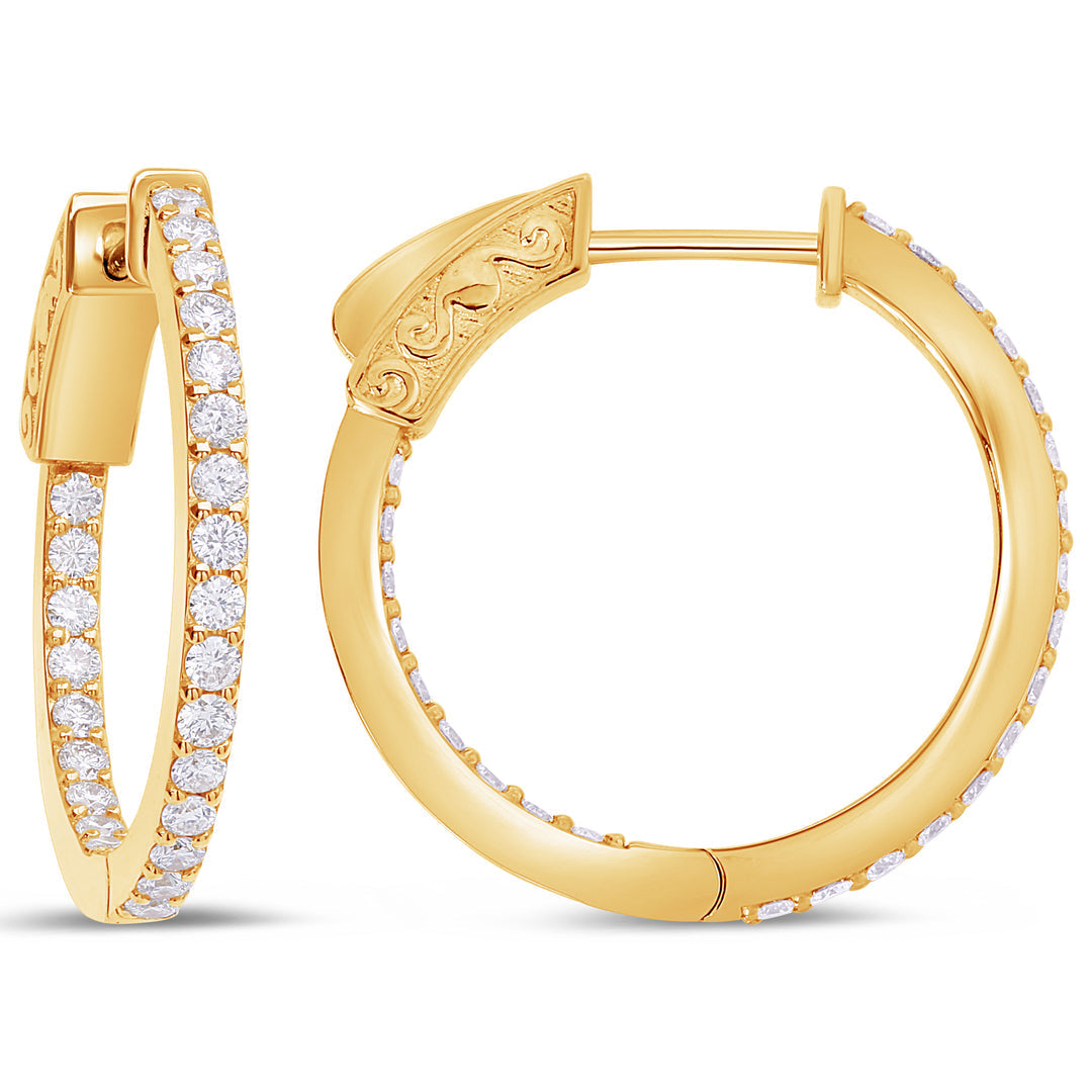 Exquisite 18K Gold Diamond Hoops That Dazzle