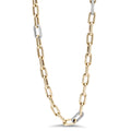 Yellow Gold Paperclip And Diamond Necklace - 32315