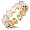 Oval Cut Diamond Eternity Band Set In An 18K Gold Band