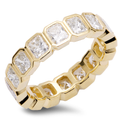 Cushion Cut Diamond Eternity Band Set In An 18K Gold Band