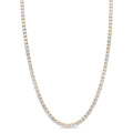 18K Solid Gold Tennis Necklace Adorned With Sparkling Natural Diamonds