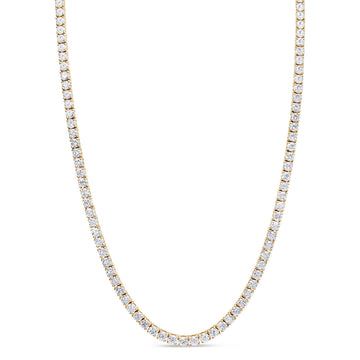 18K Solid Gold Tennis Necklace Adorned With Sparkling Natural Diamonds
