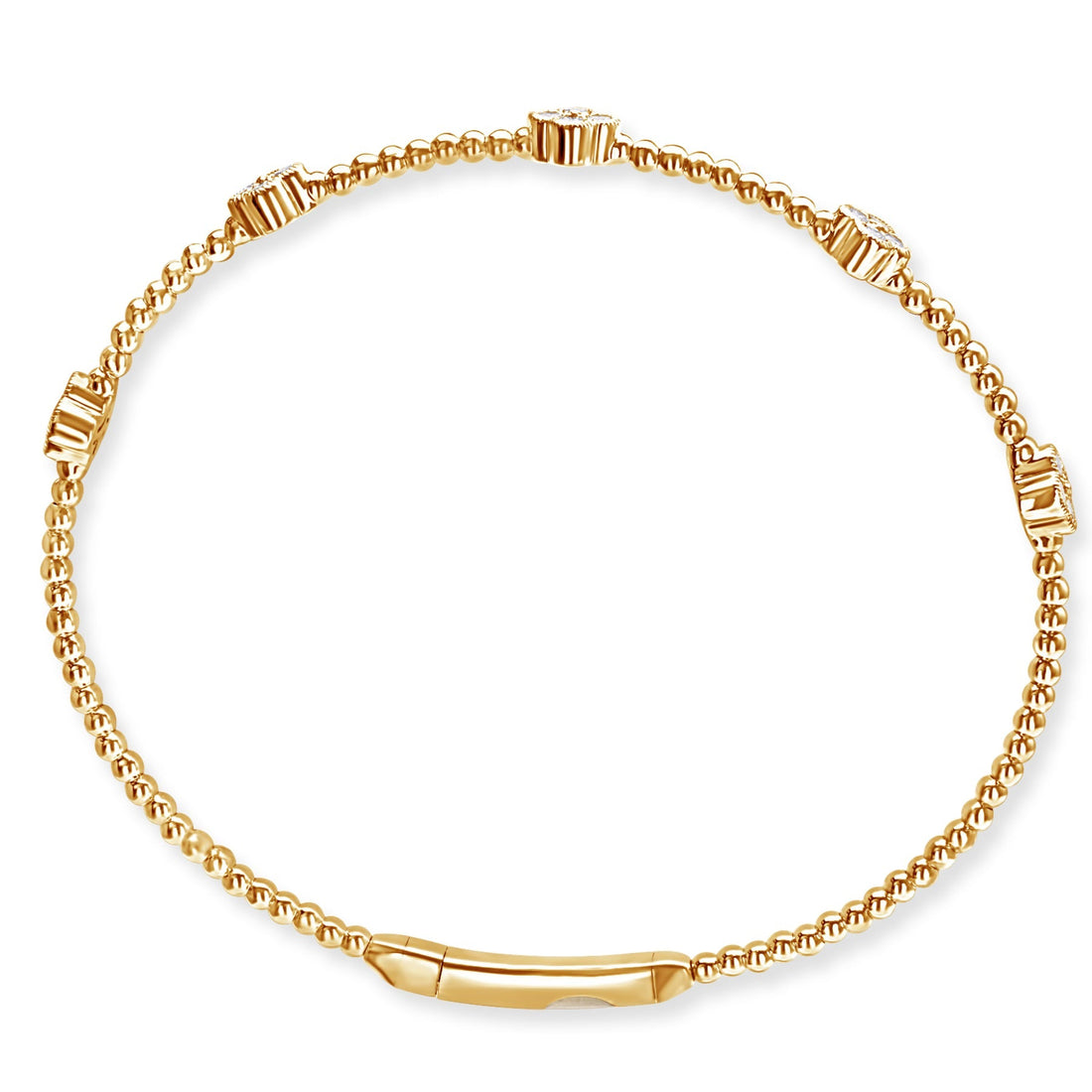 14K Yellow Gold Diamond Bangle