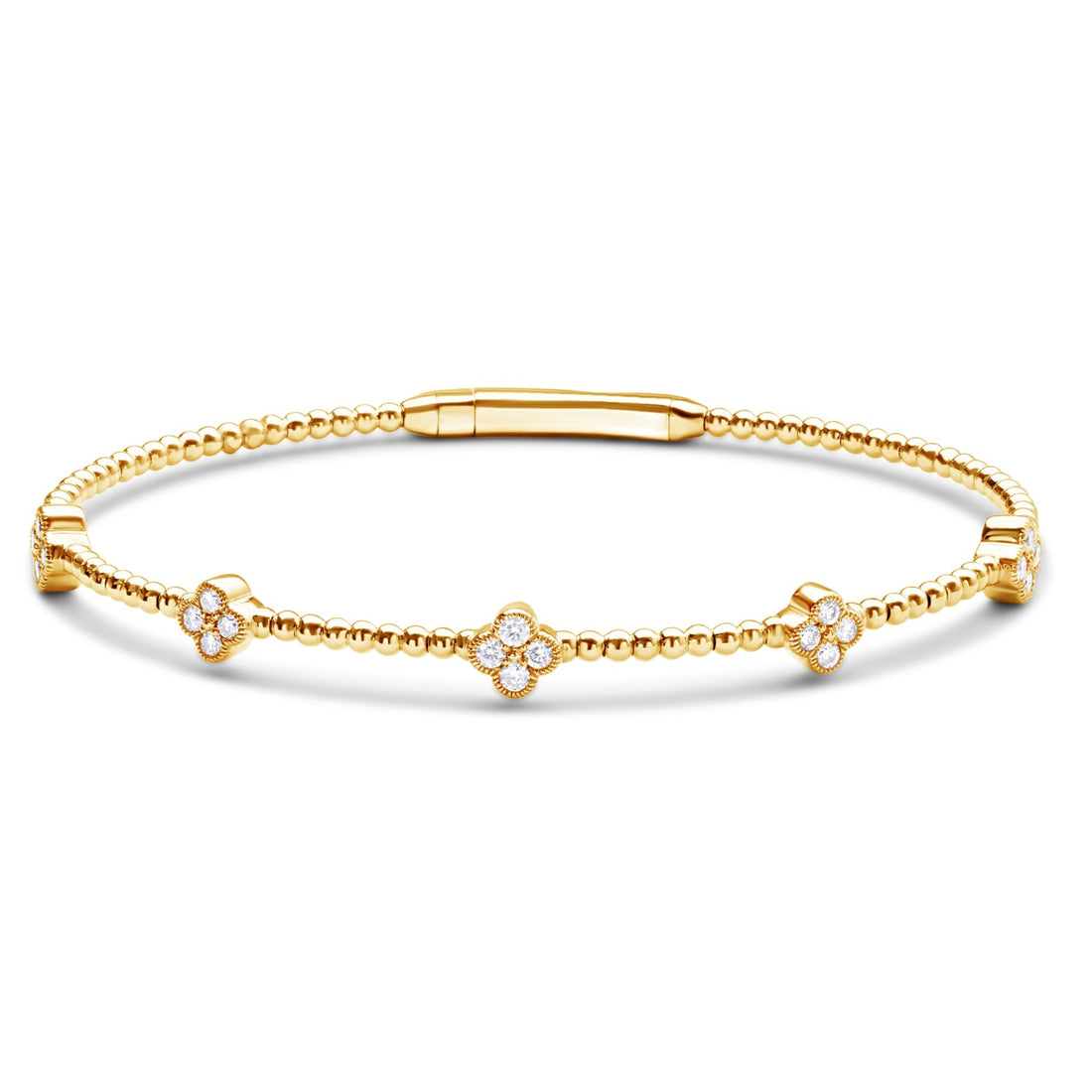 14K Yellow Gold Diamond Bangle