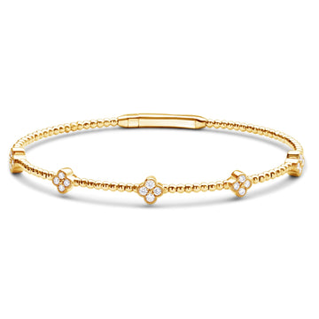 14K Yellow Gold Diamond Bangle