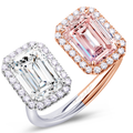 18K Two-Tone Gold Diamond Split Ring