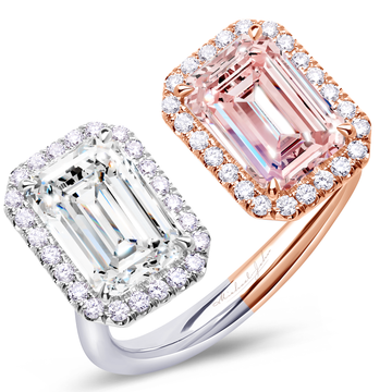18K Two-Tone Gold Diamond Split Ring