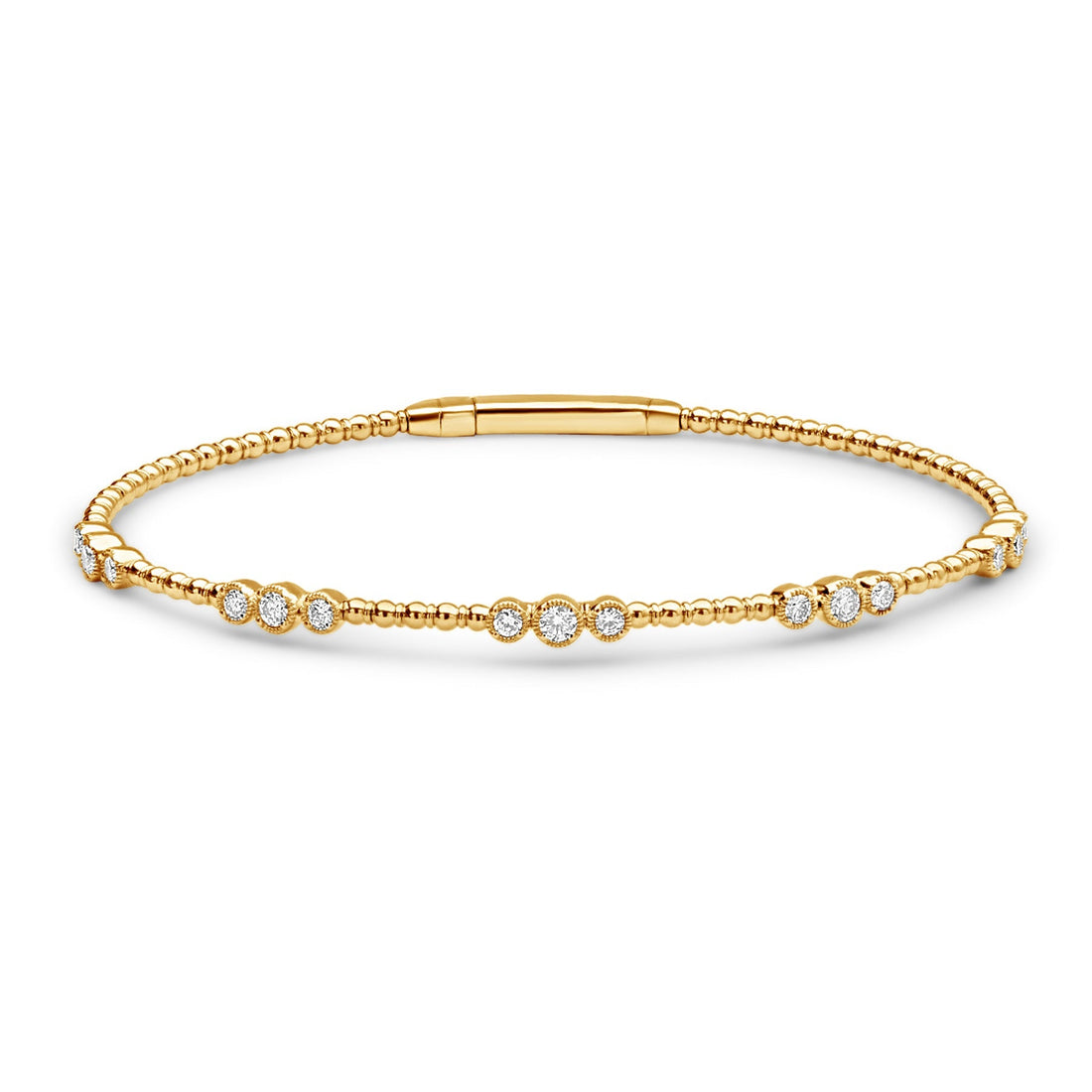 14K Yellow Gold Diamond Bangle