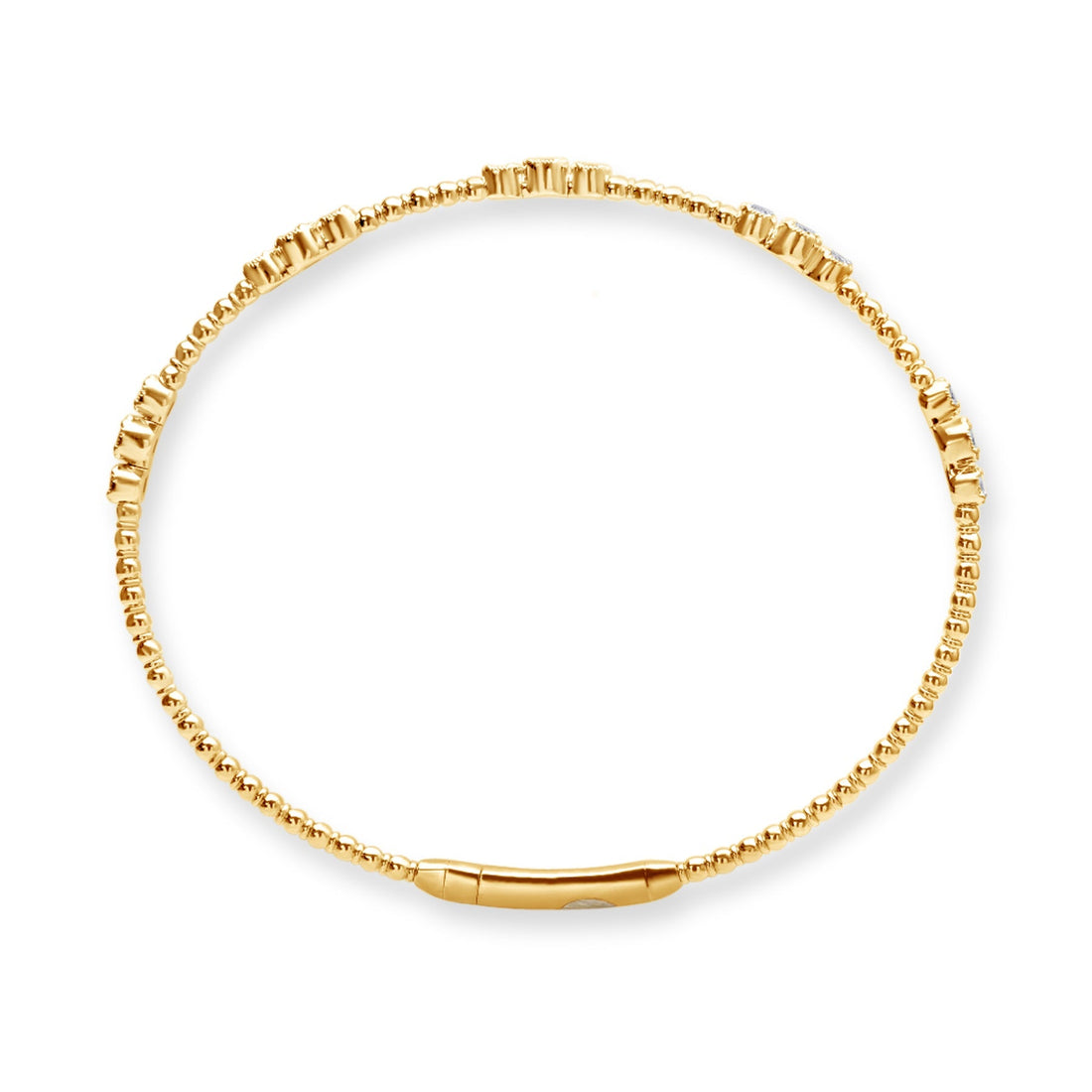 14K Yellow Gold Diamond Bangle