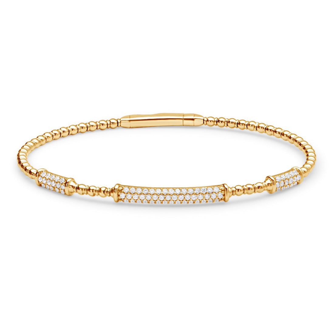 14K Yellow Gold Diamond Bangle