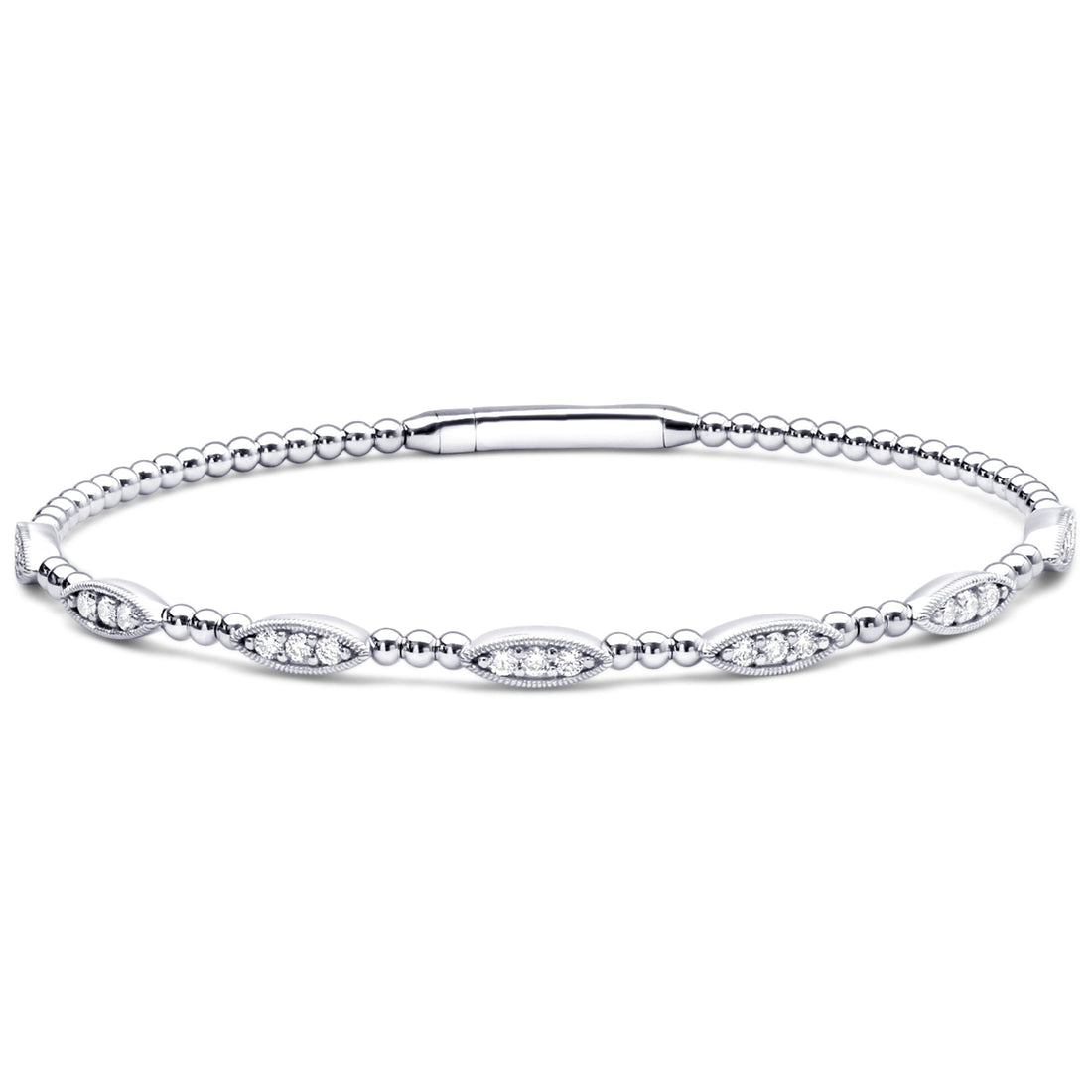 14K Gold Diamond Bangle