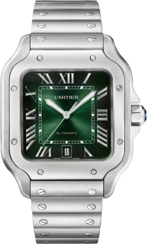 Cartier Santos de Cartier Large Steel Green Dial Watch - WSSA0062 - 2024