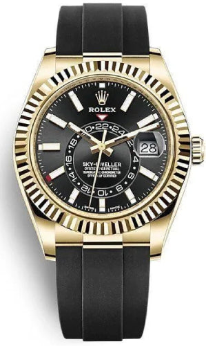 Rolex Sky Dweller 42 Black Dial Yellow Gold Mens Watch - 336238 - 2022