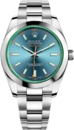 Rolex Milgauss Green Crystal Stainless Steel Blue Dial 116400GV - 2020