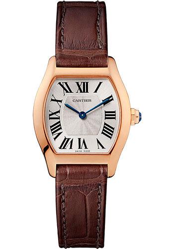 Cartier Tortue Watch - 30 mm Pink Gold Case - Brown Alligator Strap - W1556360