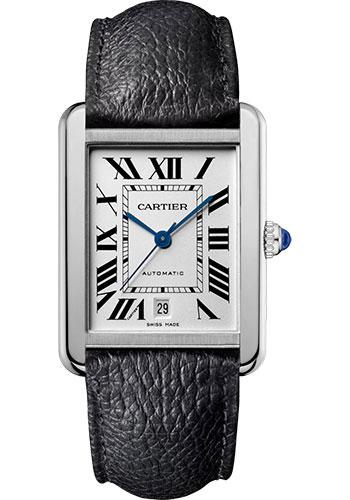 Cartier Tank Solo Watch - 31 mm Steel Case - Black Grained Calfskin Strap - WSTA0029