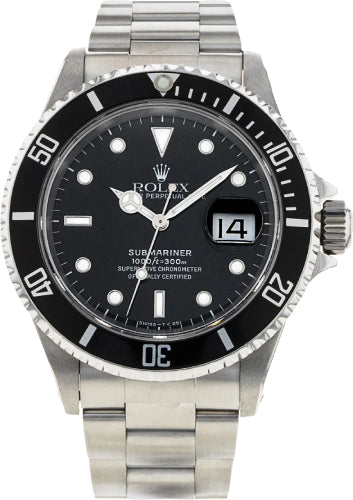 Rolex Submariner Date Stainless Steel Black Dial & Aluminum Bezel Oyster Bracelet - 16610 - 1994