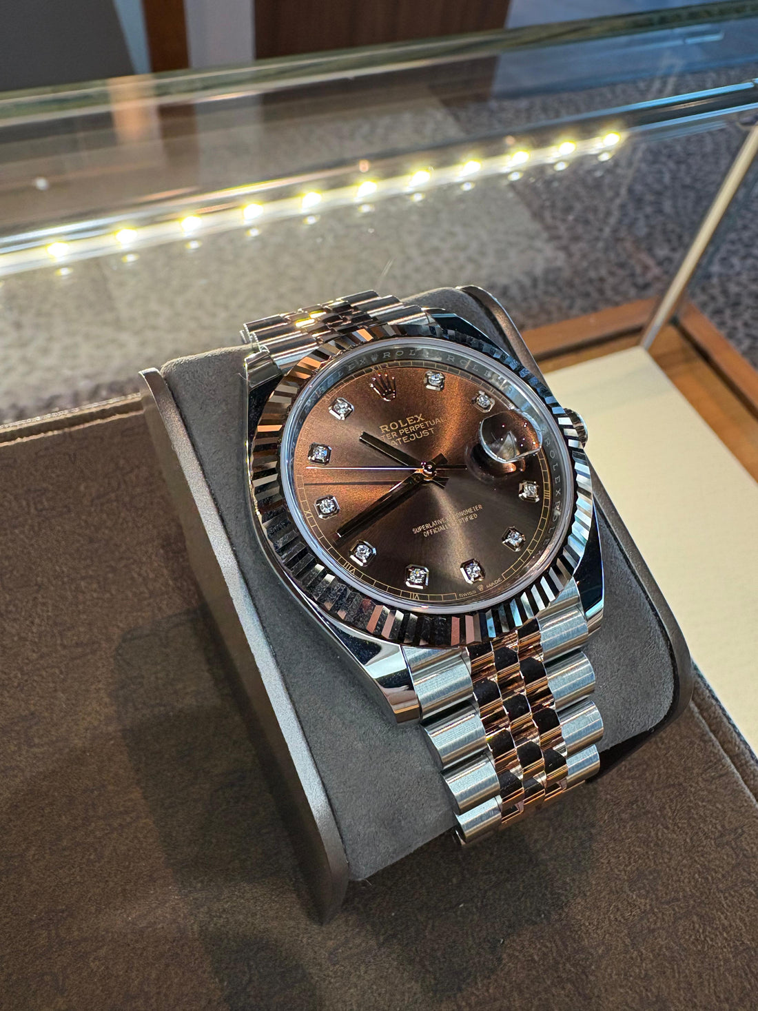 Rolex Steel and Everose Rolesor Datejust 41 Watch - Fluted Bezel - Chocolate Diamond Dial - Jubilee Bracelet - 126331  - 2024