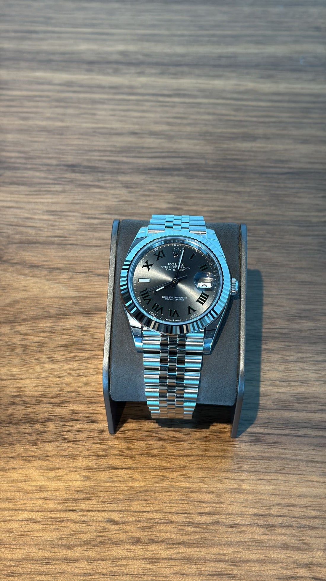 Rolex Steel and White Gold Rolesor Datejust 41 Watch - Fluted Bezel - Slate Green Roman Dial - Jubilee Bracelet - 126334 - 2025