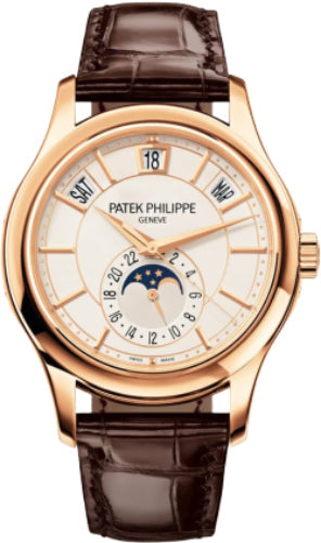 Patek Philippe Complications Annual Calendar Moon Phases Rose Gold White Dial | 5205R-001