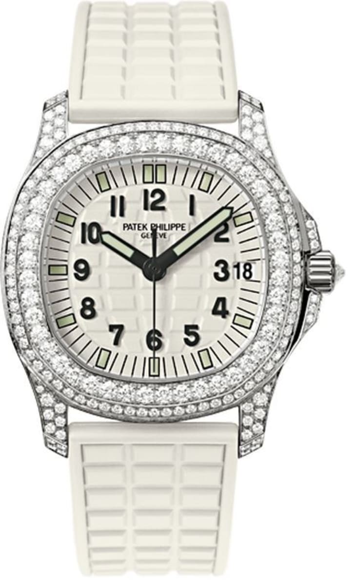 Patek Philippe Aquanaut Ladies White Gold Diamonds White Dial | 5069G-011