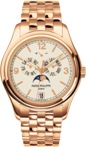 Patek Philippe Complications Annual Calendar Moon Phases Date Rose Gold Cream Dial | 5146/1R-001