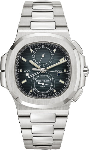 Patek Philippe Nautilus Flyback Chronograph Travel Time Stainless Steel Blue Black Dial | 5990/1A-011