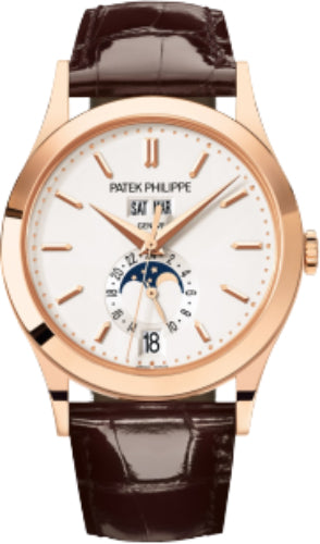 Patek Philippe Complications Annual Calendar Moon Phases Rose Gold Silver Opaline Dial | 5396R-011