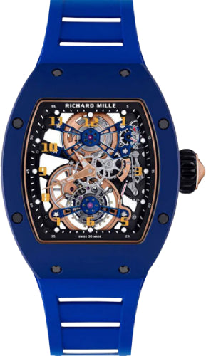 Richard Mille Chronograph Manual Winding Tourbillon TZP Ceramic Blue 48mm Openworked Dial | RM17-02 (1)