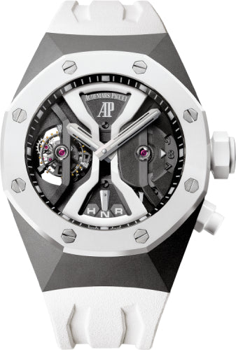 Audemars Piguet Royal Oak Concept Gmt Tourbillon 44mm Openworked White Ceramic Titanium Rubber | 26580IO.OO.D010CA.01