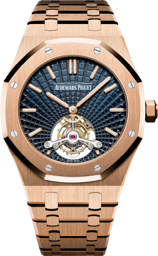 Audemars Piguet Royal Oak Tourbillon 41mm  Extra-Thin Rose Gold Blue Dial | 26522OR.OO.1220OR.01