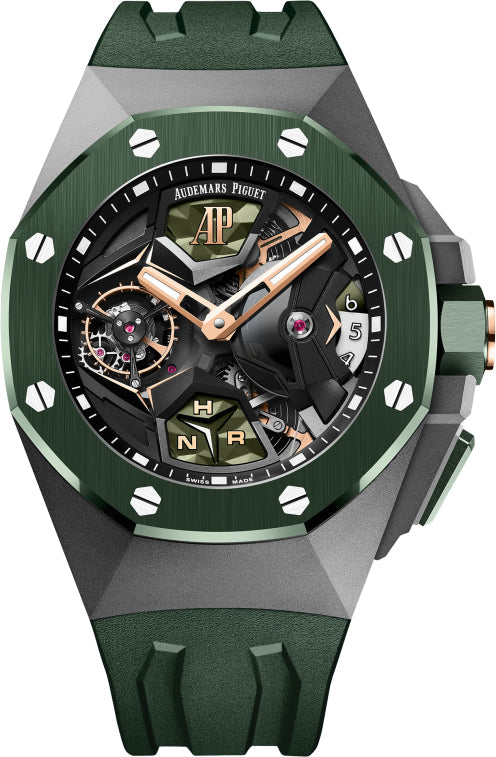 Audemars Piguet Royal Oak Concept Flying Tourbillon 44mm GMT Titanium Ceramic Bezel Green | 26589IO.OO.D056CA.01