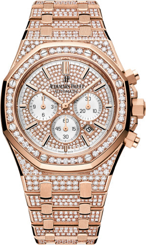 Audemars Piguet Royal Oak Chronograph 41mm Diamond Pave Index Rose Gold Diamond Set | 26322OR.ZZ.1222OR.01