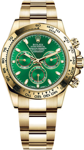 Rolex Daytona Yellow Gold John Mayer Green Dial Oyster Bracelet 116508 - 2023