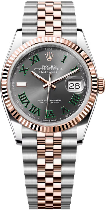 Rolex Datejust 36 Rose Gold/Steel "Wimbledon" Slate Dial & Fluted Bezel Jubilee Bracelet 126231 - 2026
