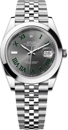 Rolex Datejust 41mm Slate Roman Numeral Dial Smooth Bezel Watch - 126300 - 2025