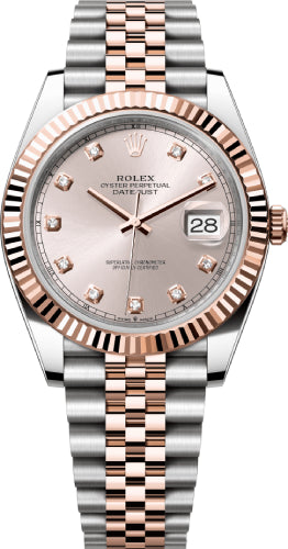 Rolex Datejust 41mm Sundust Diamond Dial Fluted Bezel 126331 - 2025