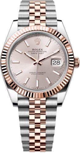 Rolex Datejust 41 Rose Gold/Steel Sundust Index Dial Fluted Bezel Oyster Bracelet - 126331 - 2025