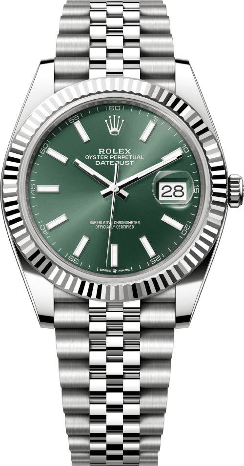 Rolex Datejust 41mm Mint Green Dial Fluted Bezel 126334 - 2025