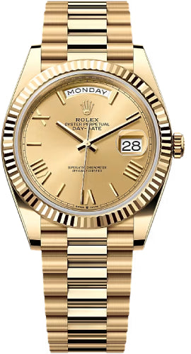Rolex Yellow Gold Day-Date 36mm Watch - Fluted Bezel - Champagne Index Dial - President Bracelet - 228238 - 2025