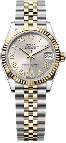 Rolex Lady-Datejust 31 Yellow Gold/Steel Silver Roman Diamond VI Dial & Fluted Bezel Jubilee Bracelet - 278273 - 2025