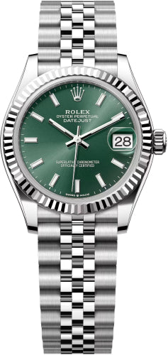 Rolex Datejust 31 White Gold/Steel Mint Green Index Dial & Fluted Bezel Jubilee Bracelet - 278274 - 2026