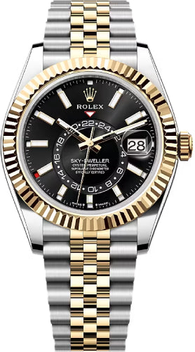 Rolex Sky Dweller 42 Black Dial Yellow Gold Stainless Steel Jubilee Mens Watch - 336933 - 2026