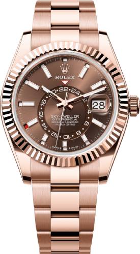 Rolex Sky Dweller 42 mm Chocolate Dial Rose Gold Oyster Mens Watch - 336935 - 2022